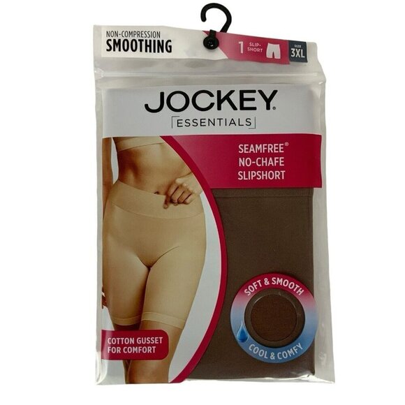 Jockey Essentials Seamfree Non-compression No-Chafe Slip Short Size 3XL Coffee - Picture 1 of 2